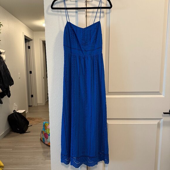 Zara The Melody Blue Cutwork Strappy Maxi‎ Dress - Picture 2 of 5